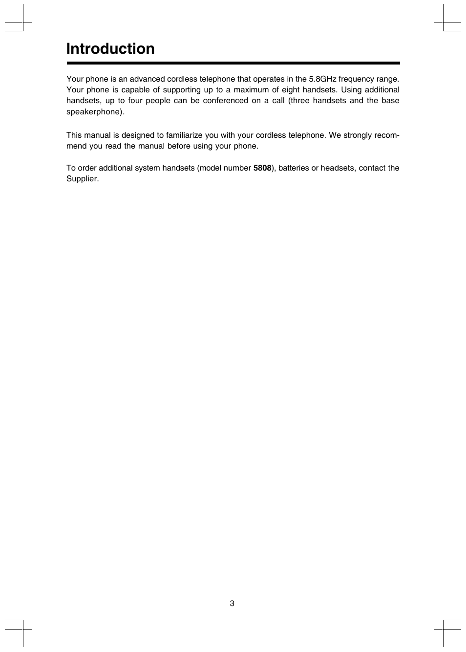Introduction | VTech 5808 User Manual | Page 3 / 56