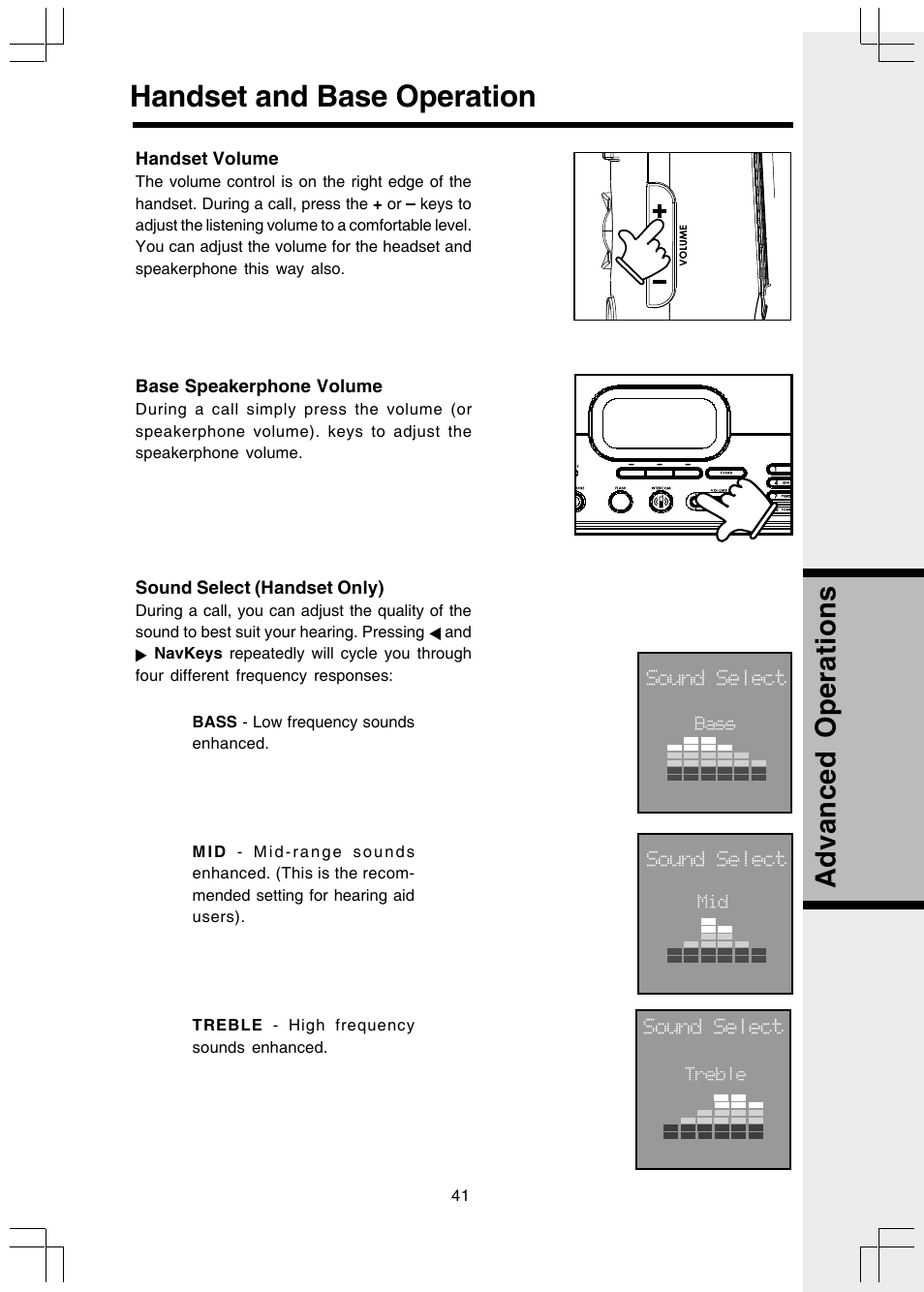 Handset and base operation, Advanced operations | VTech 5808 User Manual | Page 41 / 56