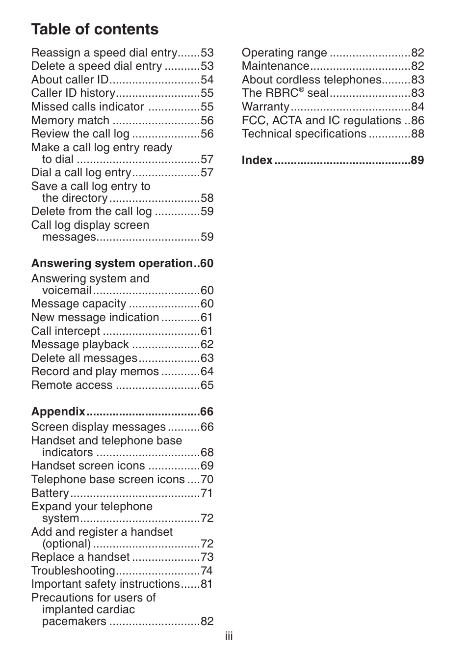 VTech DECT6.0 DS6151 User Manual | Page 4 / 95