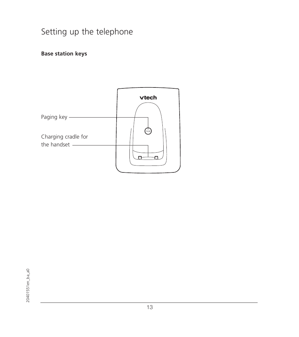 Setting up the telephone | VTech VT6221 User Manual | Page 14 / 27