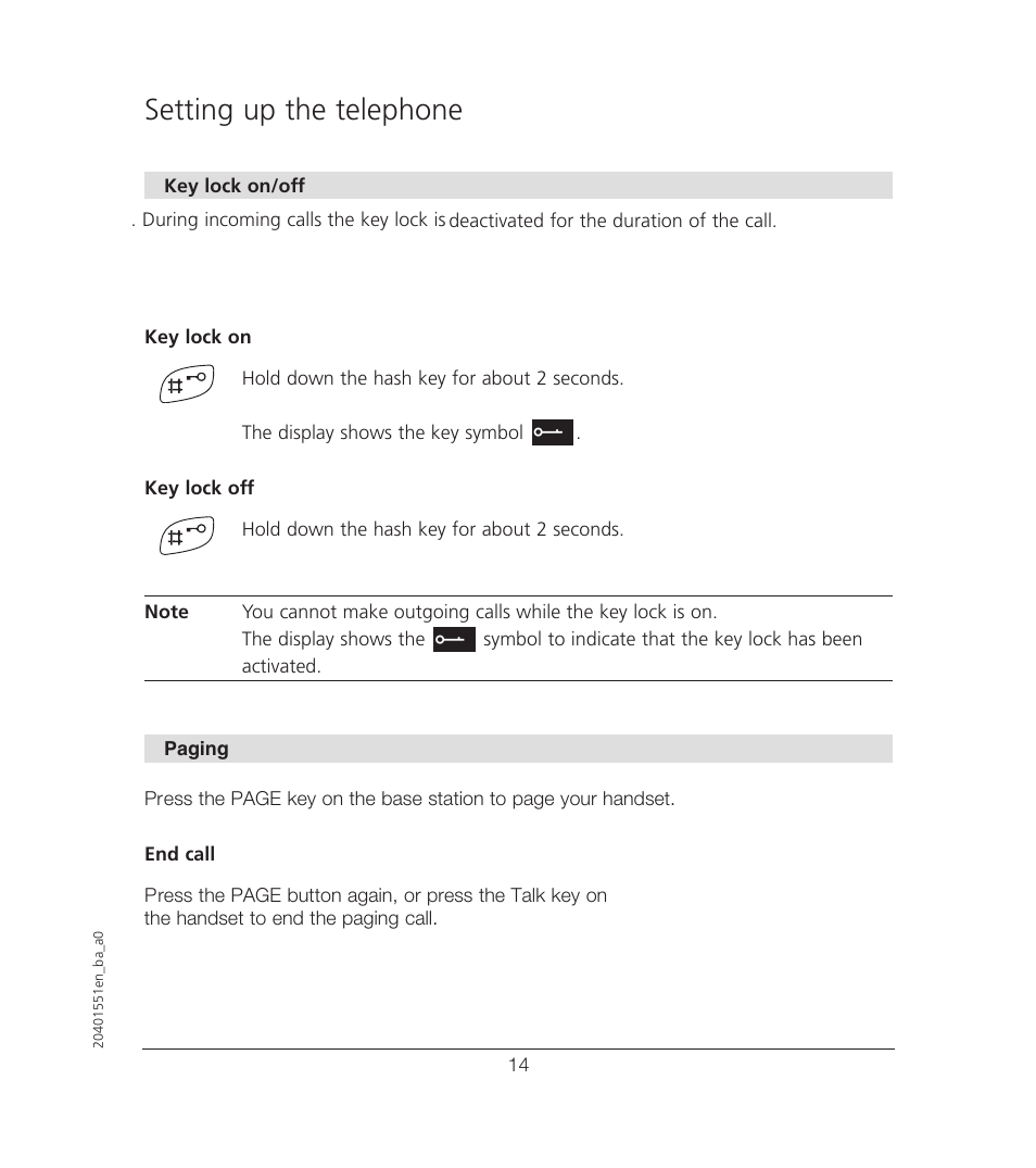 Setting up the telephone | VTech VT6221 User Manual | Page 15 / 27