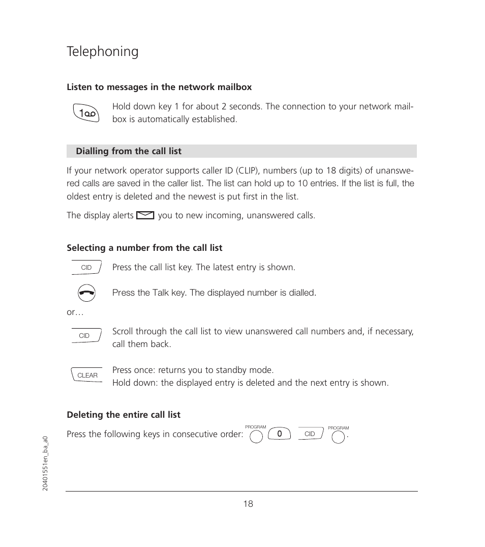 Telephoning | VTech VT6221 User Manual | Page 19 / 27