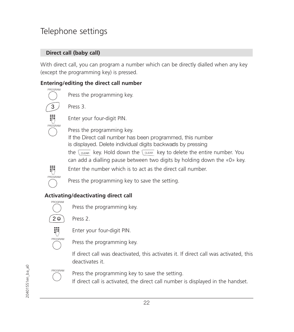 Telephone settings | VTech VT6221 User Manual | Page 23 / 27