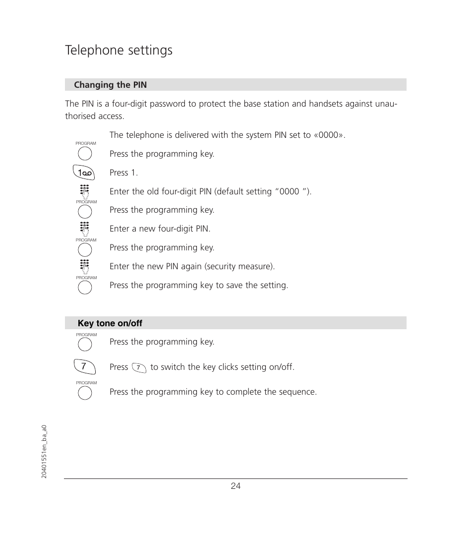 Telephone settings | VTech VT6221 User Manual | Page 25 / 27