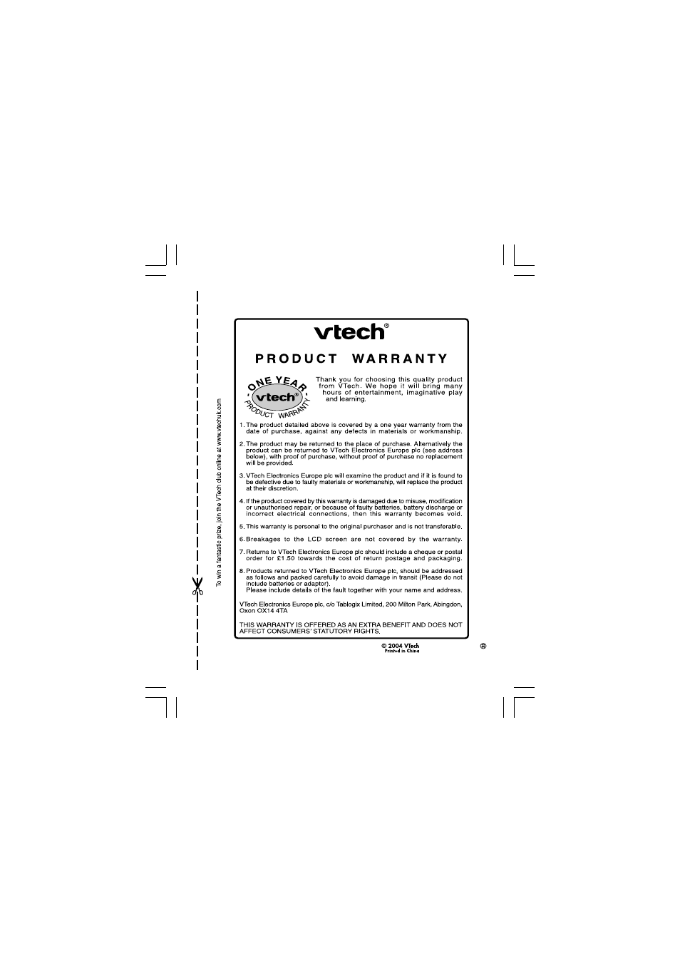 VTech Play and Learn Fun Fair User Manual | Page 10 / 10