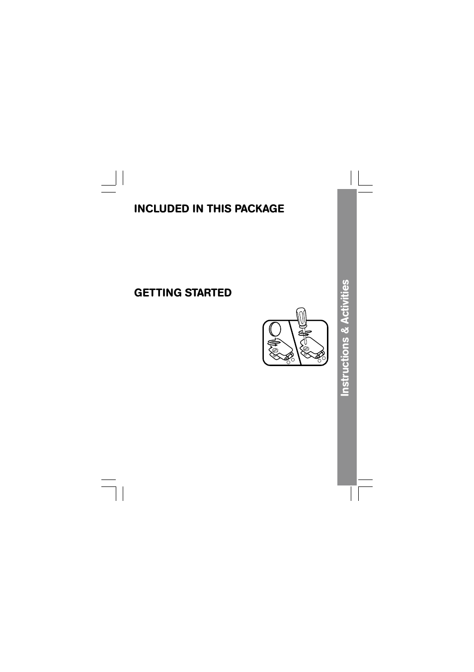 Instructions & activities, Included in this package, Getting started | Battery installation, Battery notice | VTech Play and Learn Fun Fair User Manual | Page 4 / 10