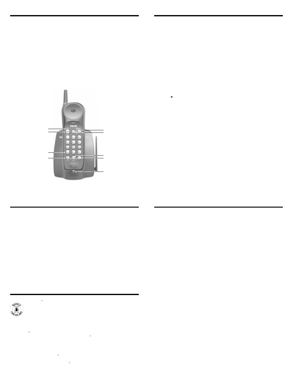 Operating instructions, The rbrc, Seal | VTech 9109 User Manual | Page 3 / 4