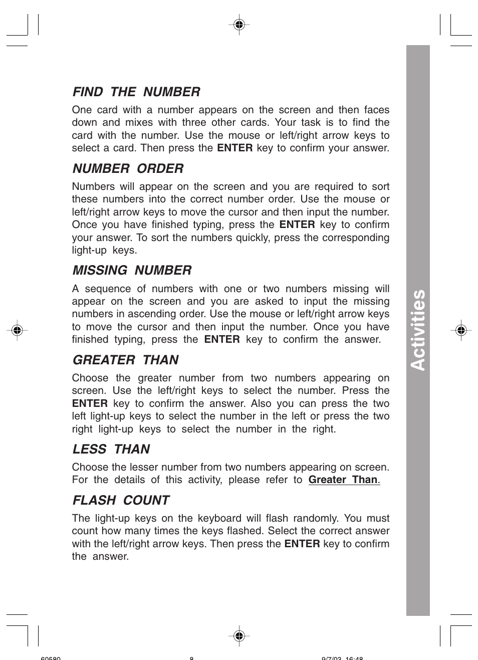 Activities | VTech 91-01256-043 User Manual | Page 10 / 16