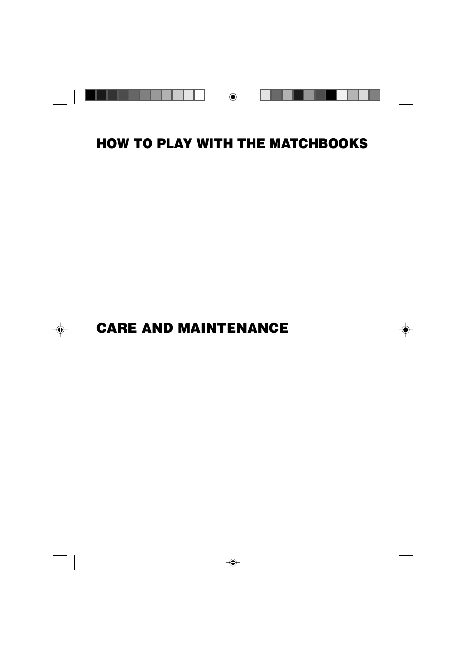 How to play with the matchbooks, Care and maintenance | VTech Computer Pal In Concert User Manual | Page 25 / 26