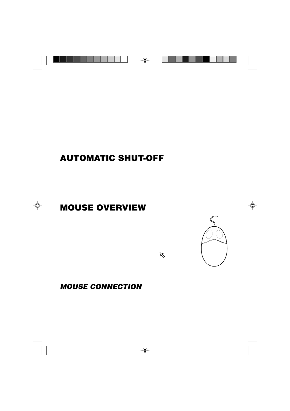 Automatic shut-off, Mouse overview, Mouse connection | VTech Computer Pal In Concert User Manual | Page 6 / 26