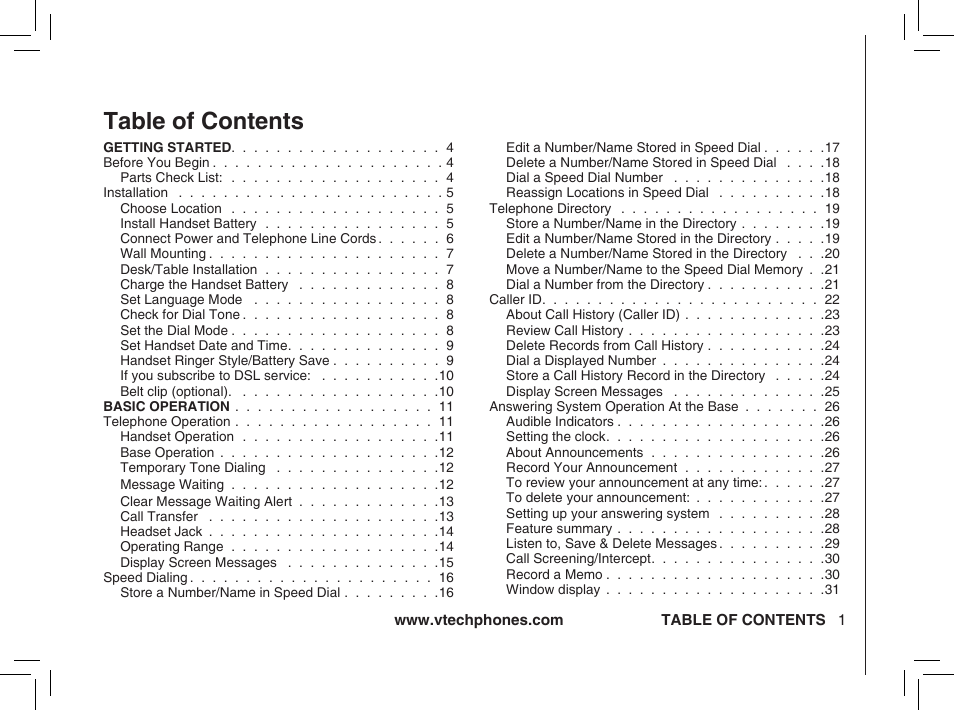 VTech ia5874 User Manual | Page 2 / 51