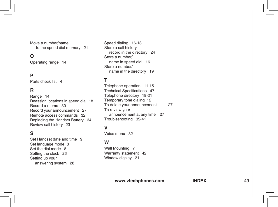 VTech ia5874 User Manual | Page 50 / 51