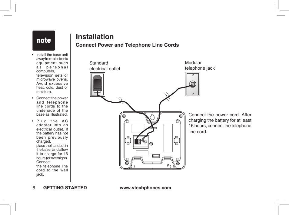 Installation | VTech ia5874 User Manual | Page 7 / 51