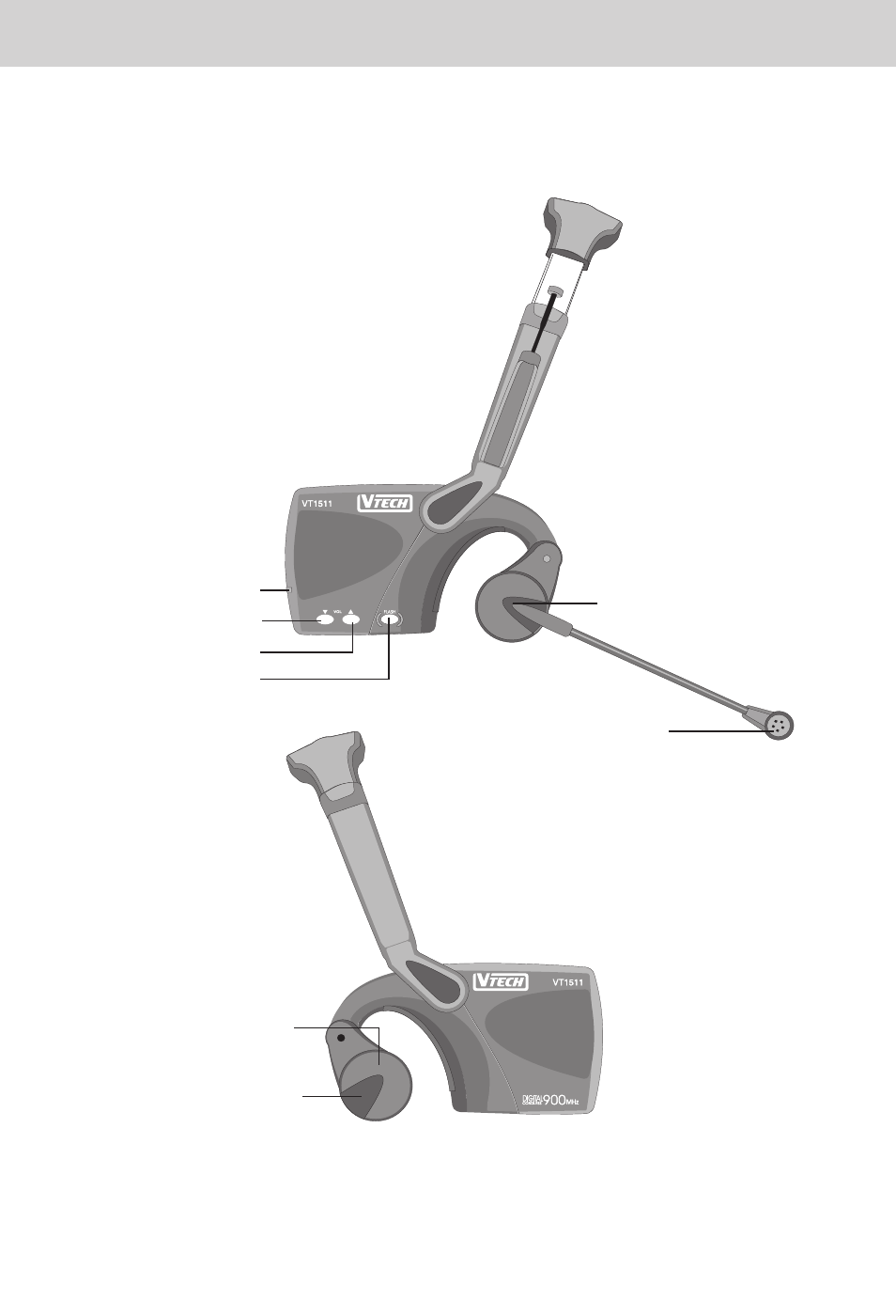 The headset layout | VTech VT 1511 User Manual | Page 15 / 31