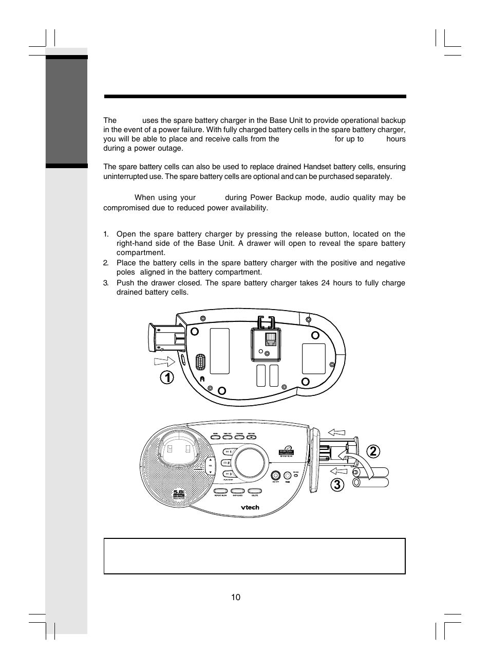 Getting s tarted, Spare battery charger/power backup feature | VTech i 5866 User Manual | Page 10 / 47
