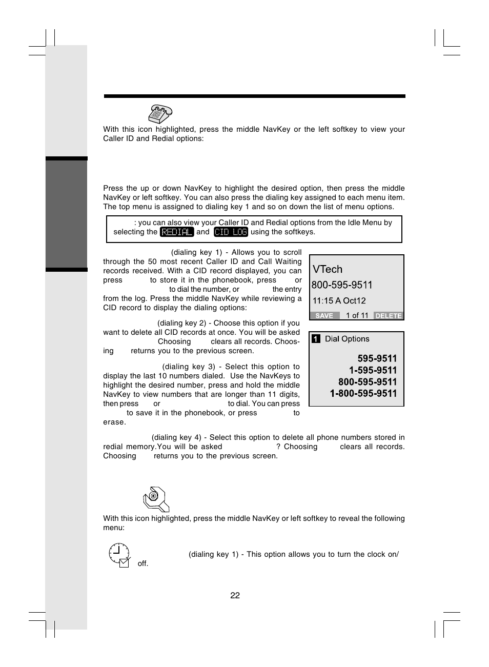 Basic operation, Handset menu, Calls log | Settings | VTech i 5866 User Manual | Page 22 / 47