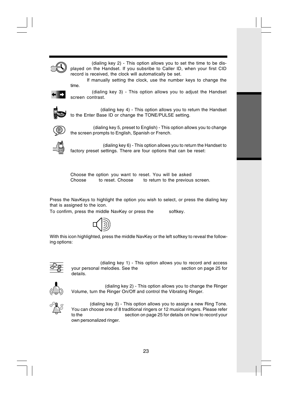 Basic operation, Handset menu | VTech i 5866 User Manual | Page 23 / 47