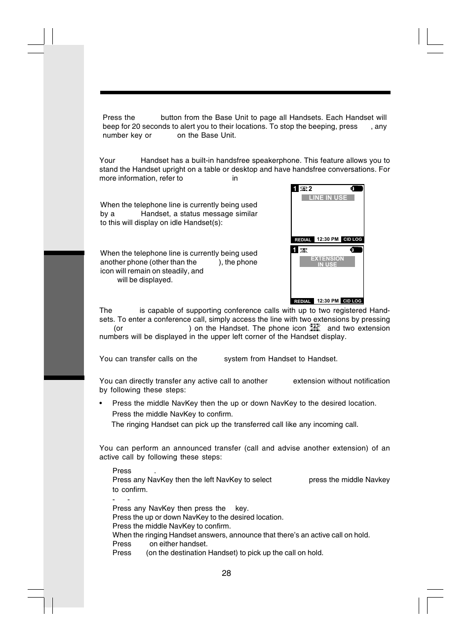 Handset operation, Advanced operations | VTech i 5866 User Manual | Page 28 / 47