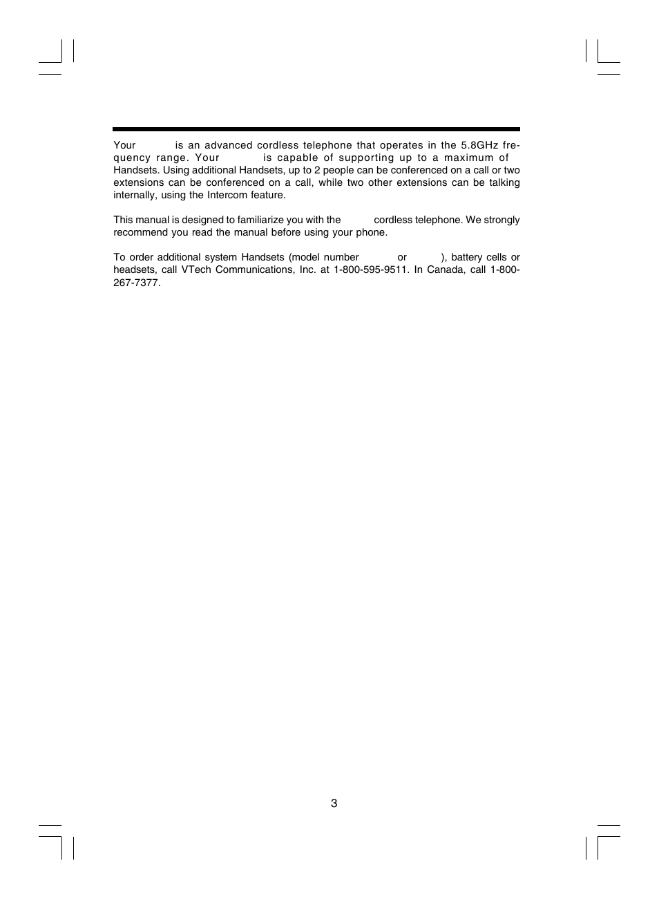 Introduction | VTech i 5866 User Manual | Page 3 / 47