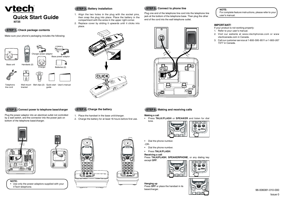 VTech I6725 User Manual | 1 page