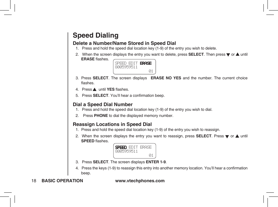 Speed dialing | VTech ia5876 User Manual | Page 19 / 51