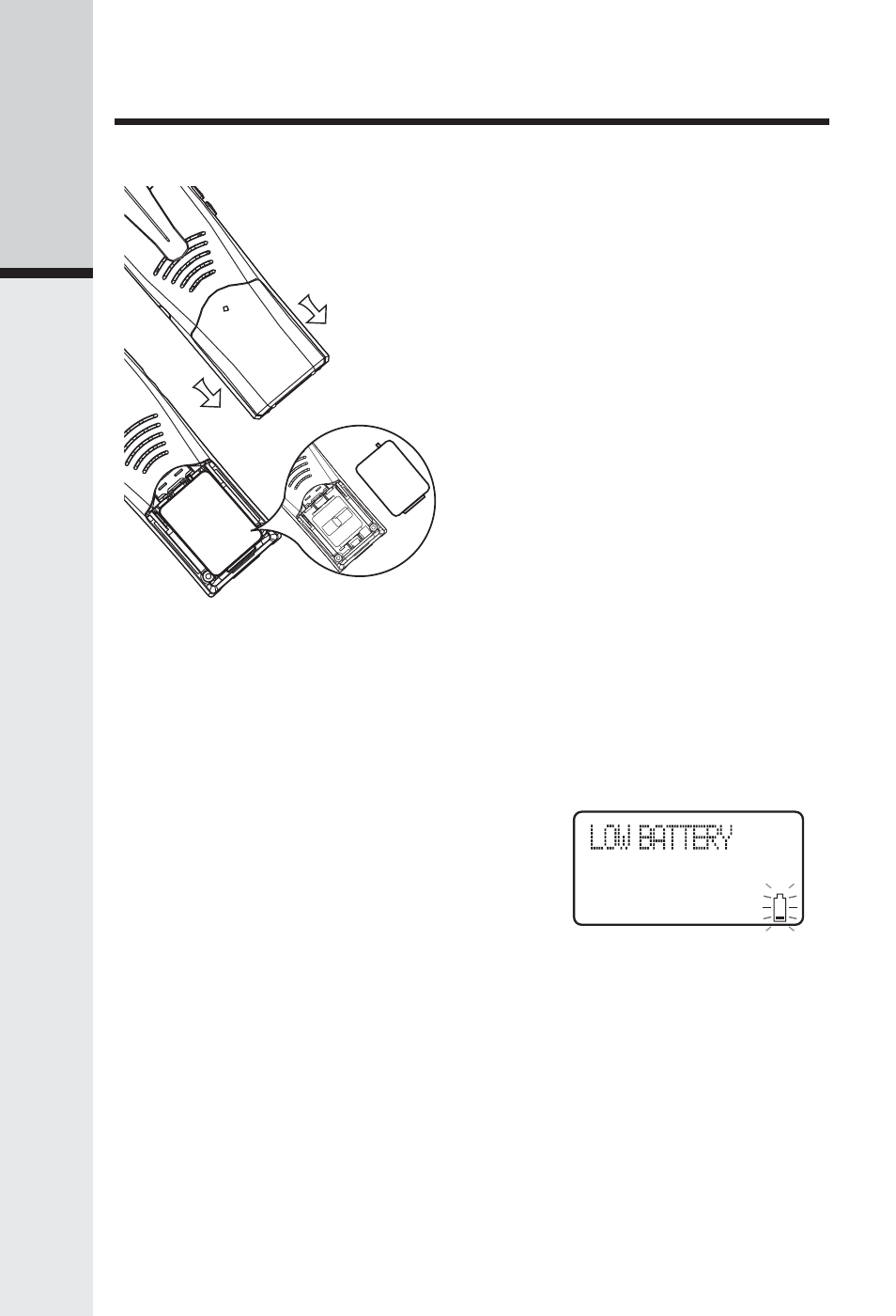 Installation of battery in handset, Charging of the handset battery, 8getting started setup | VTech IP 5825 User Manual | Page 8 / 39