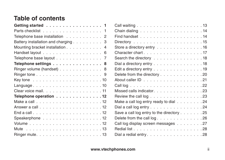 VTech DS6121 User Manual | Page 3 / 69