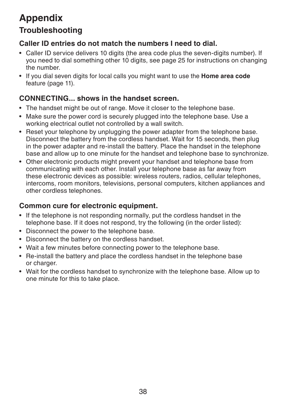 Appendix, Troubleshooting | VTech DS3211-2 User Manual | Page 41 / 51