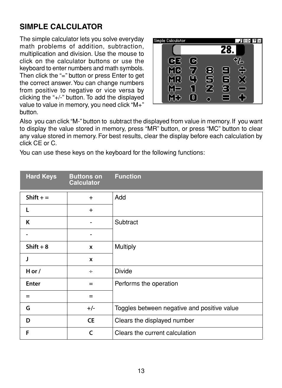 Simple calculator | VTech XL Series User Manual | Page 20 / 47