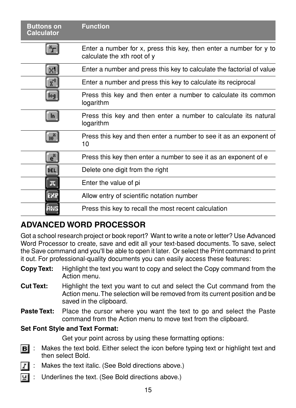 Advanced word processor | VTech XL Series User Manual | Page 22 / 47