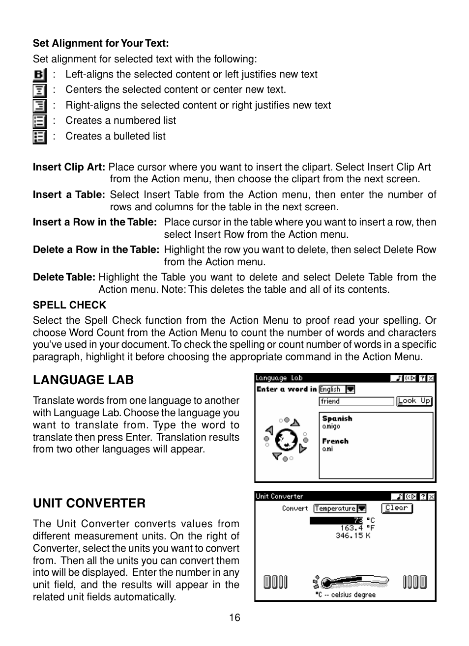 Language lab, Unit converter, Language lab unit converter | VTech XL Series User Manual | Page 23 / 47