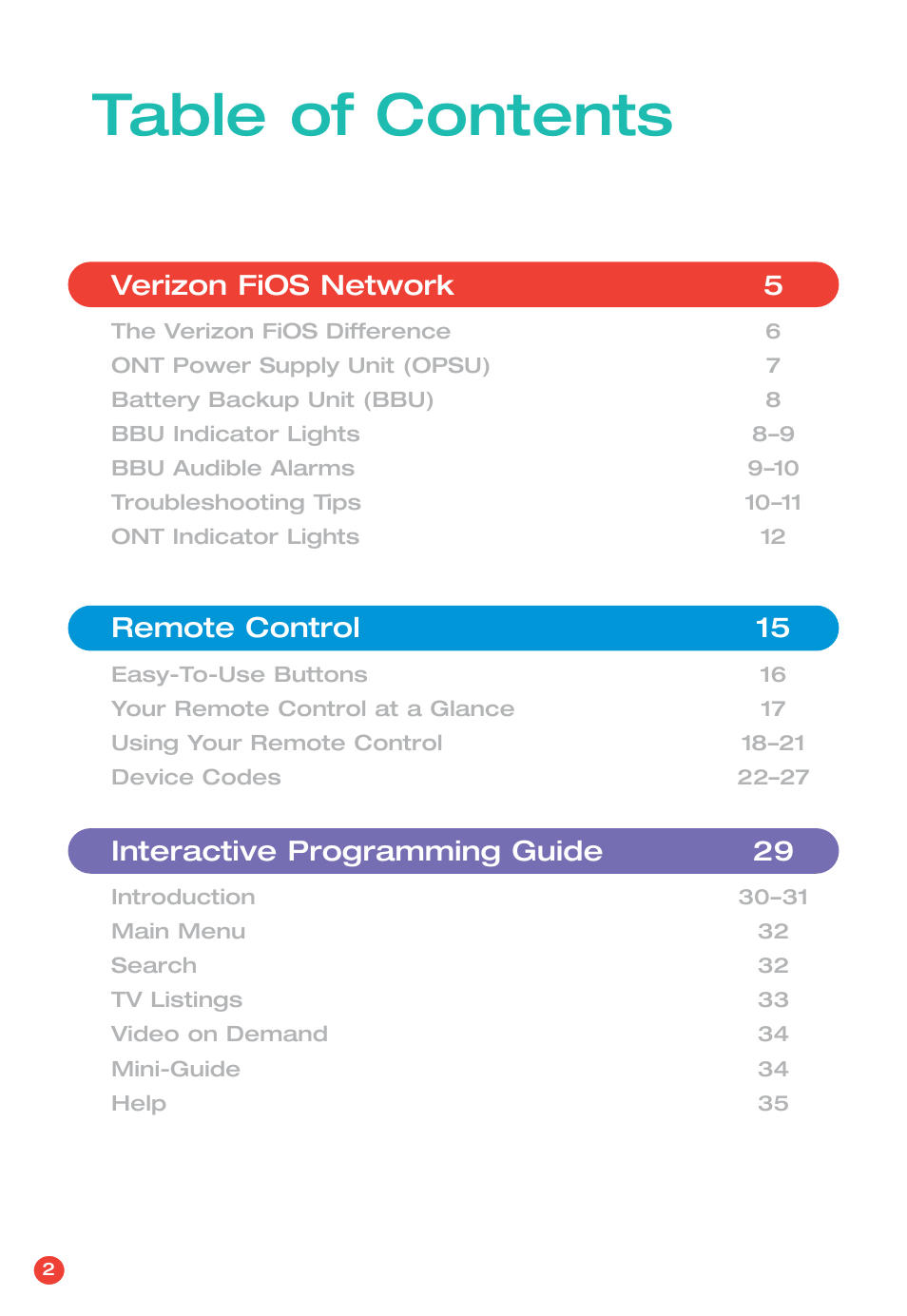 Verizon FiOS TV User Manual | Page 4 / 60
