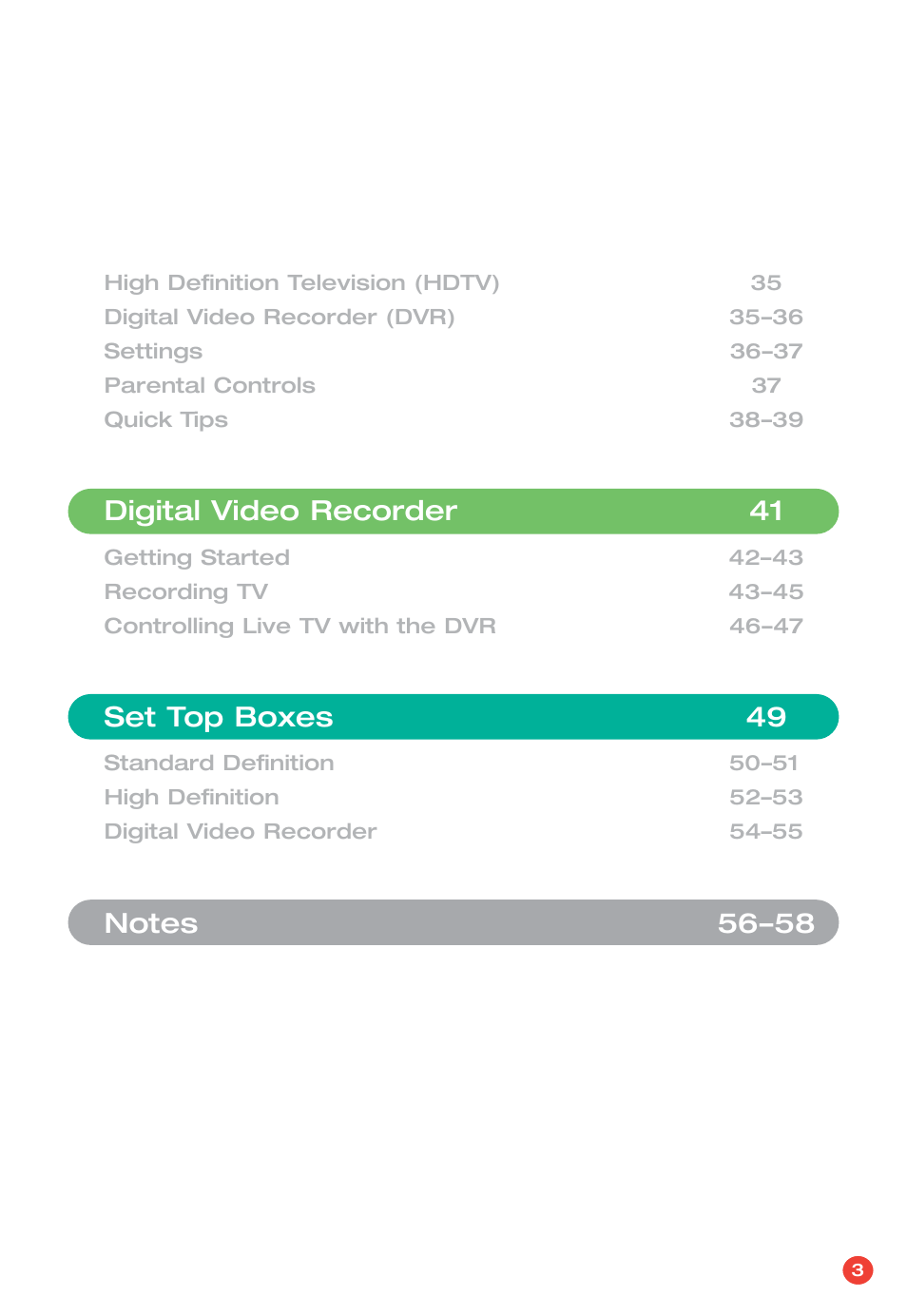Digital video recorder 41, Set top boxes 49 | Verizon FiOS TV User Manual | Page 5 / 60