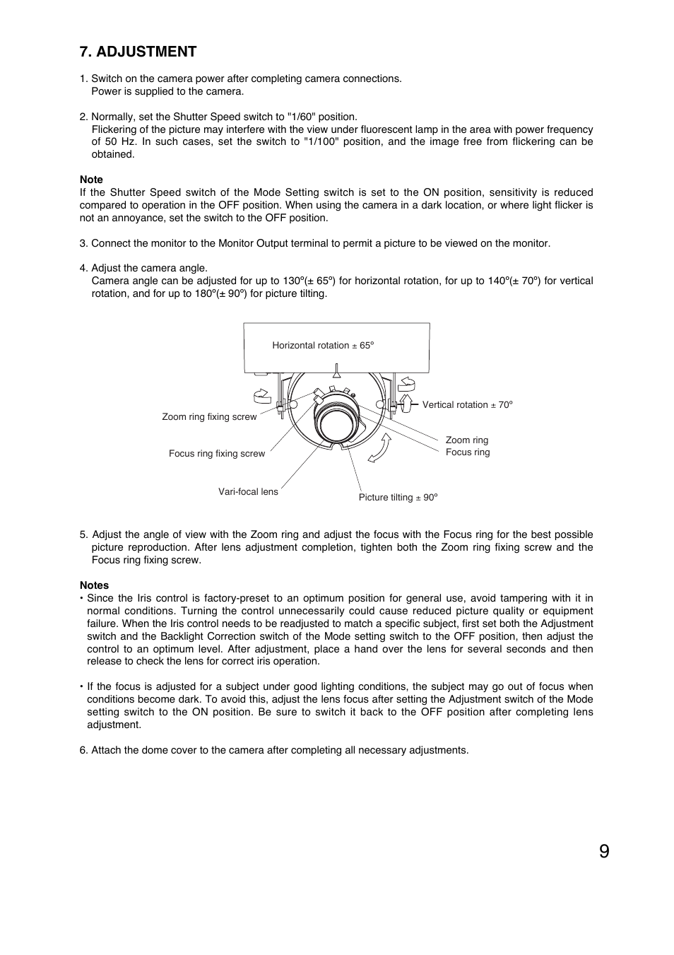 Adjustment | Verizon C-CV24-3 CU User Manual | Page 9 / 12