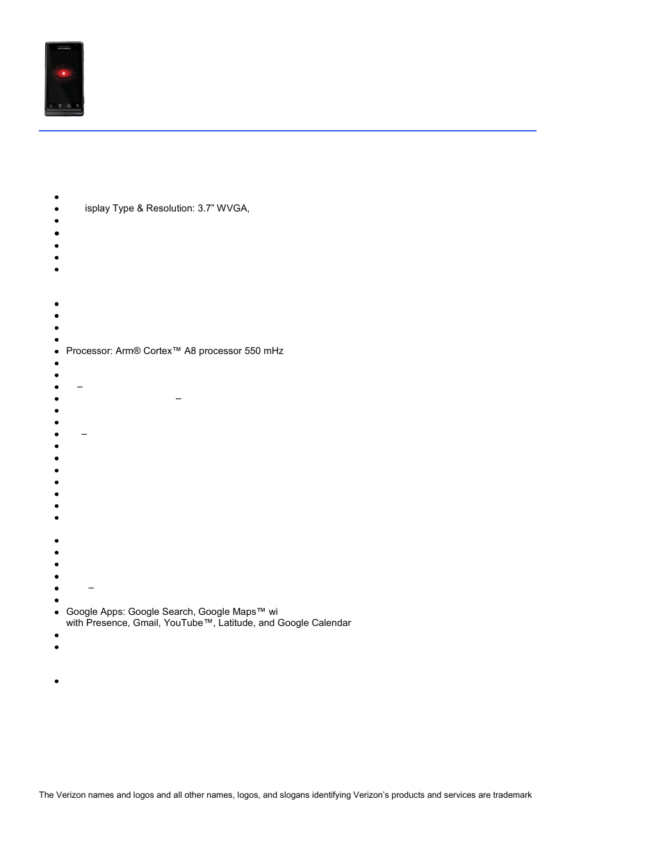 Motorola droid | Verizon 8703E User Manual | Page 30 / 59