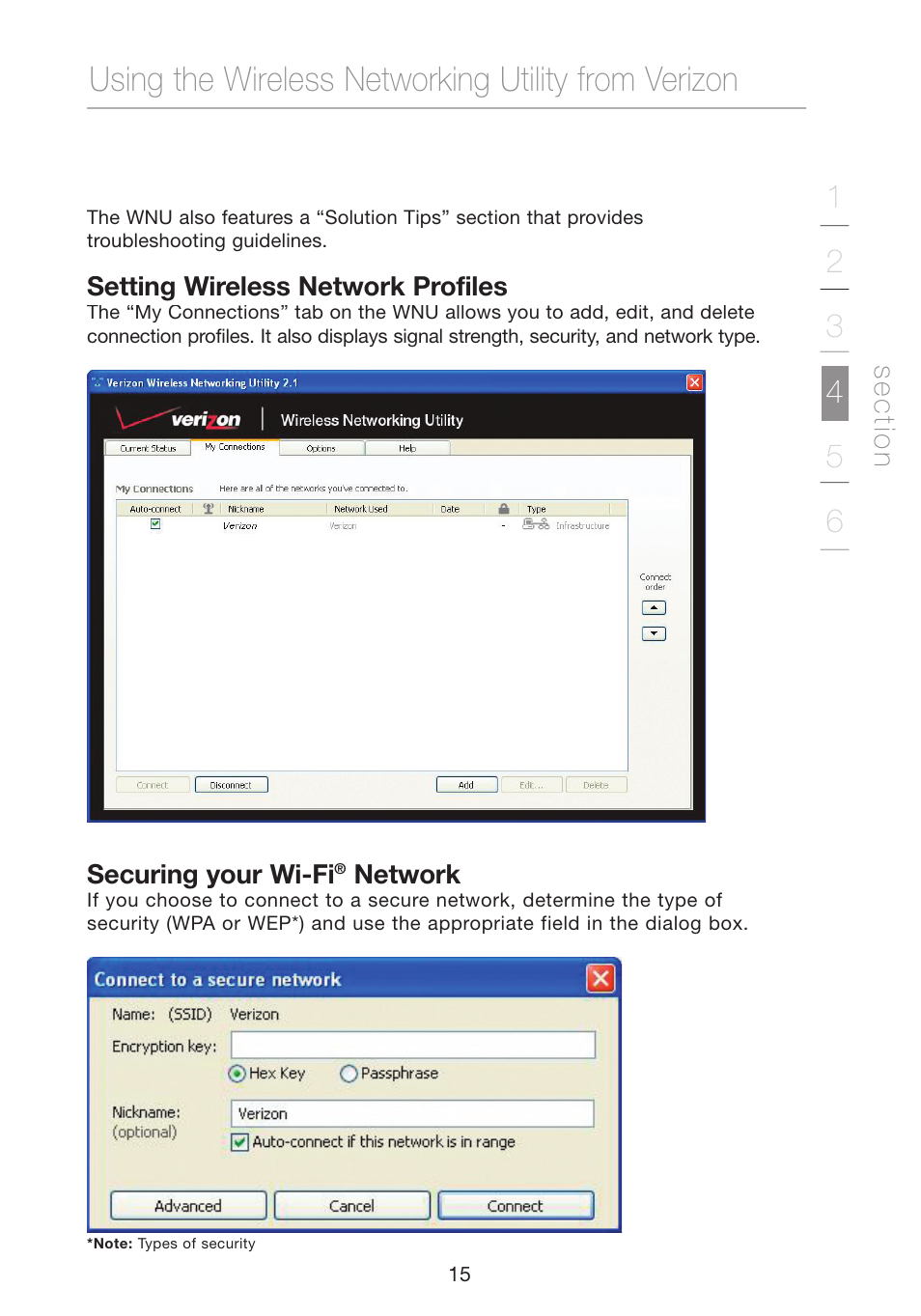 Using the wireless networking utility from verizon | Verizon VZ4050 User Manual | Page 17 / 40