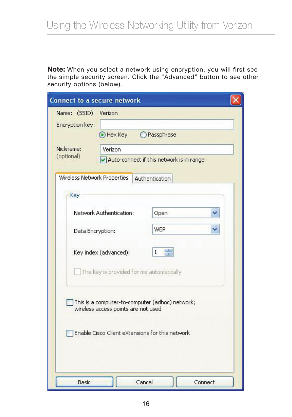 Using the wireless networking utility from verizon | Verizon VZ4050 User Manual | Page 18 / 40