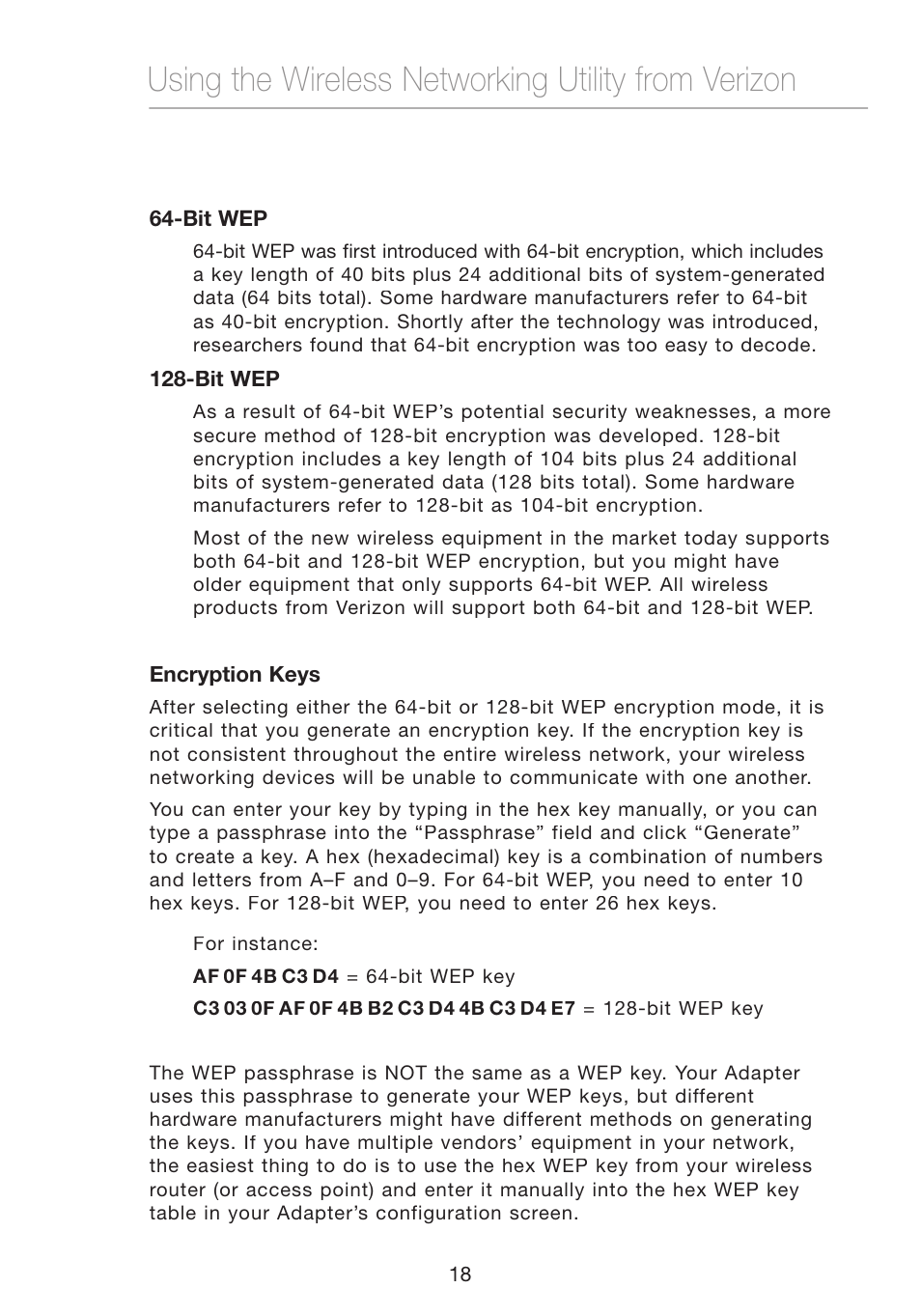 Using the wireless networking utility from verizon | Verizon VZ4050 User Manual | Page 20 / 40