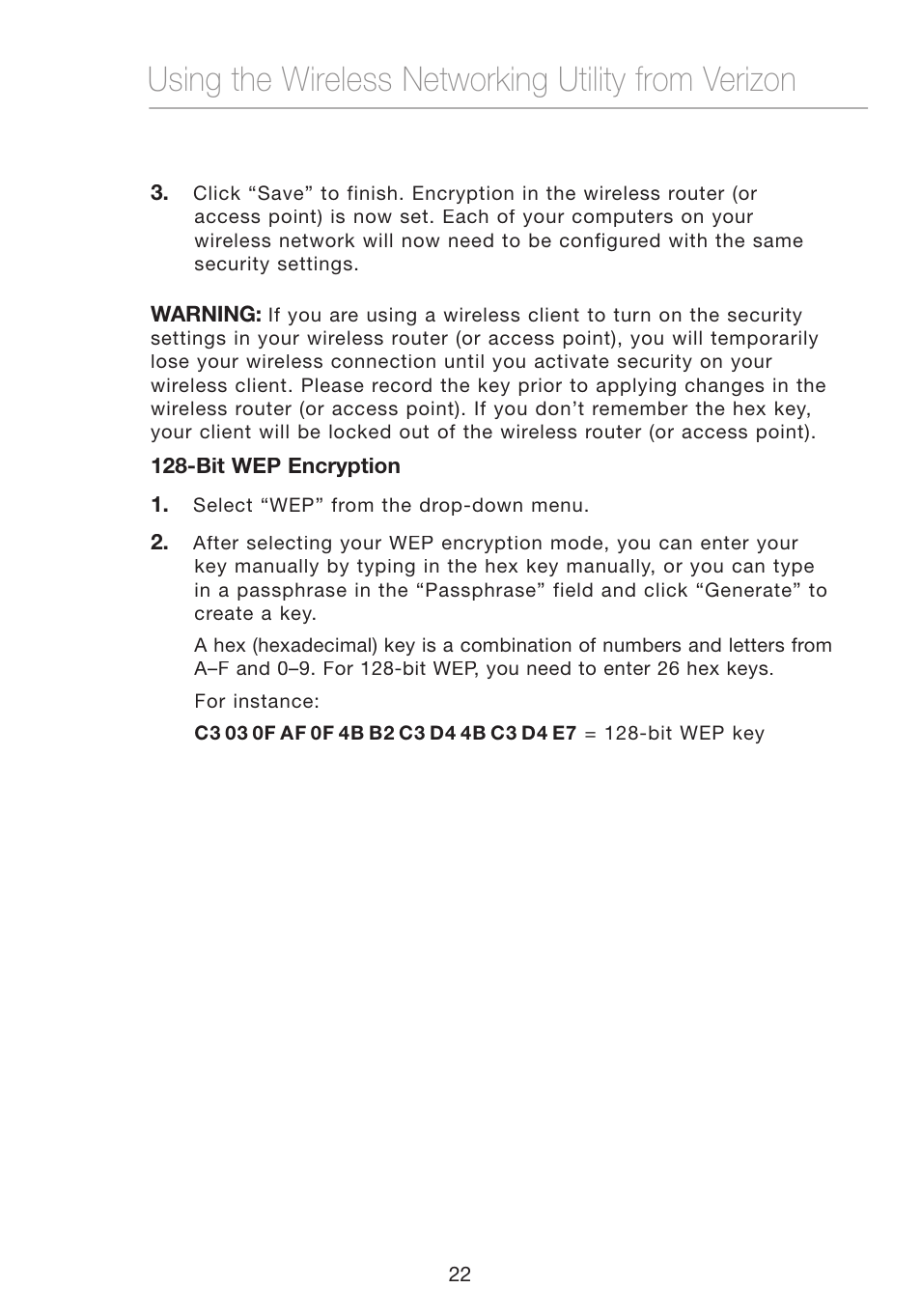 Using the wireless networking utility from verizon | Verizon VZ4050 User Manual | Page 24 / 40