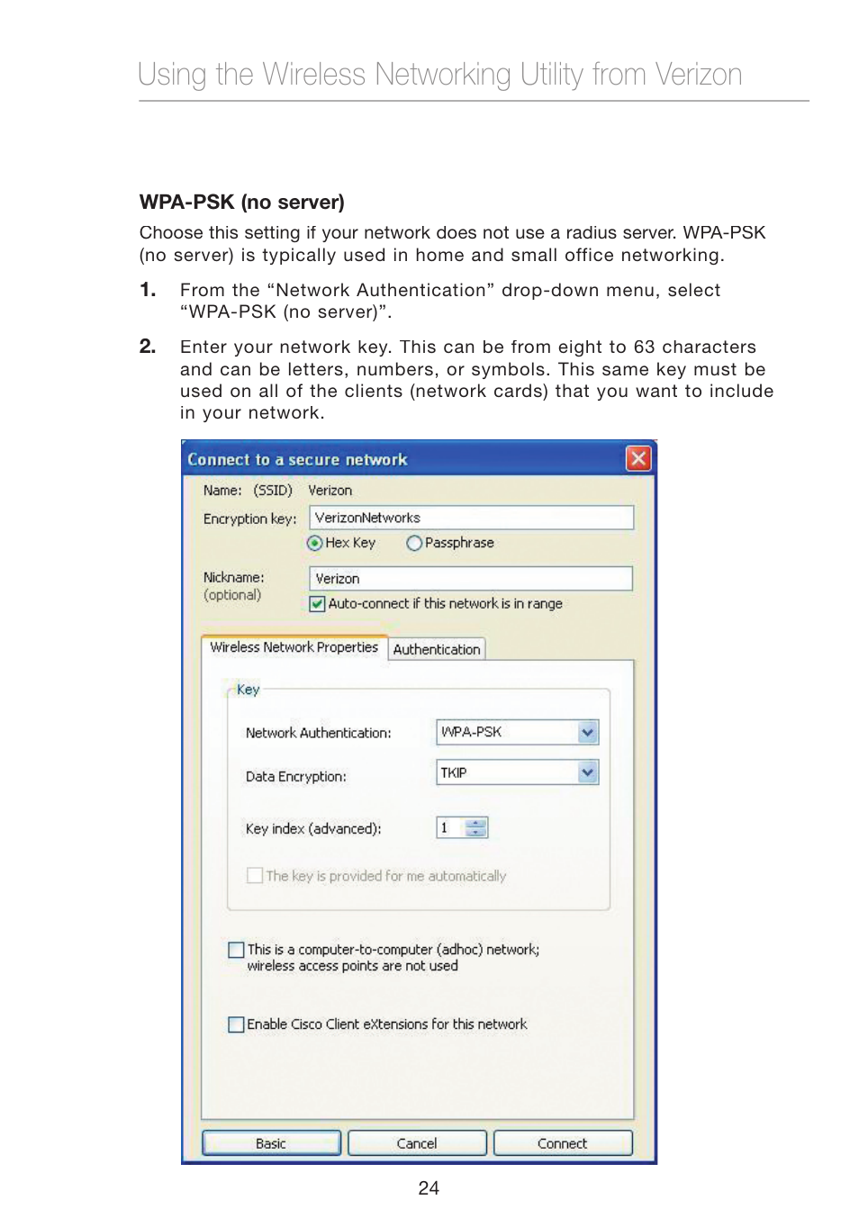 Using the wireless networking utility from verizon | Verizon VZ4050 User Manual | Page 26 / 40