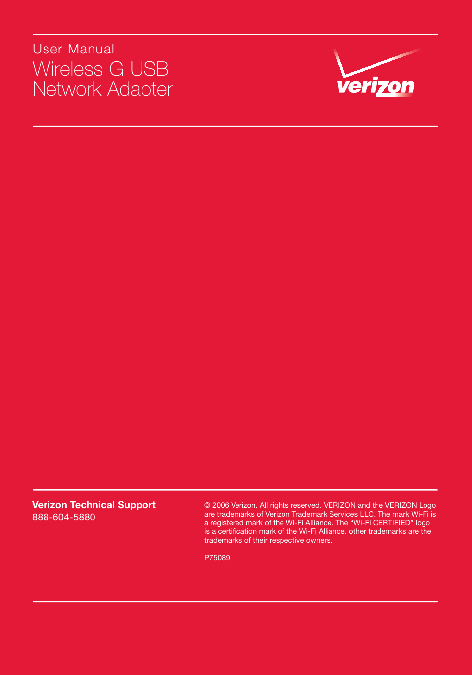 Wireless g usb network adapter | Verizon VZ4050 User Manual | Page 40 / 40