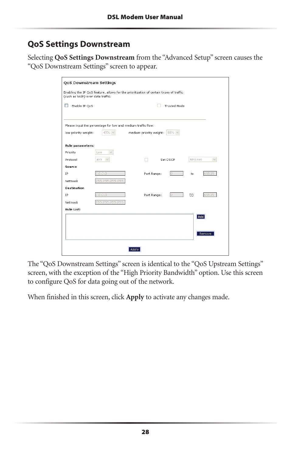 Qos settings downstream | Verizon GT701C User Manual | Page 31 / 101