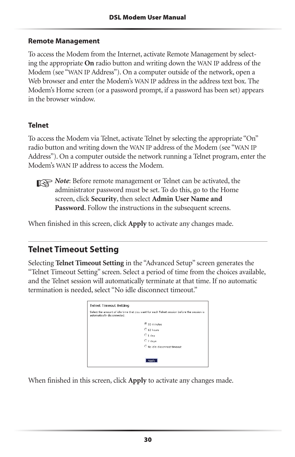 Telnet timeout setting | Verizon GT701C User Manual | Page 33 / 101