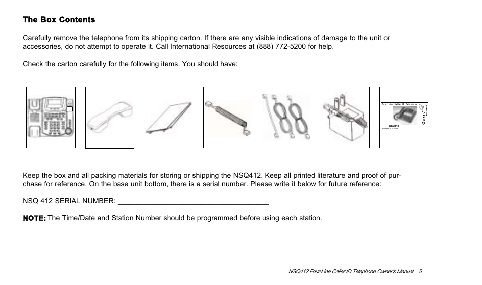 The box contents | Verizon NSQ412 User Manual | Page 8 / 57