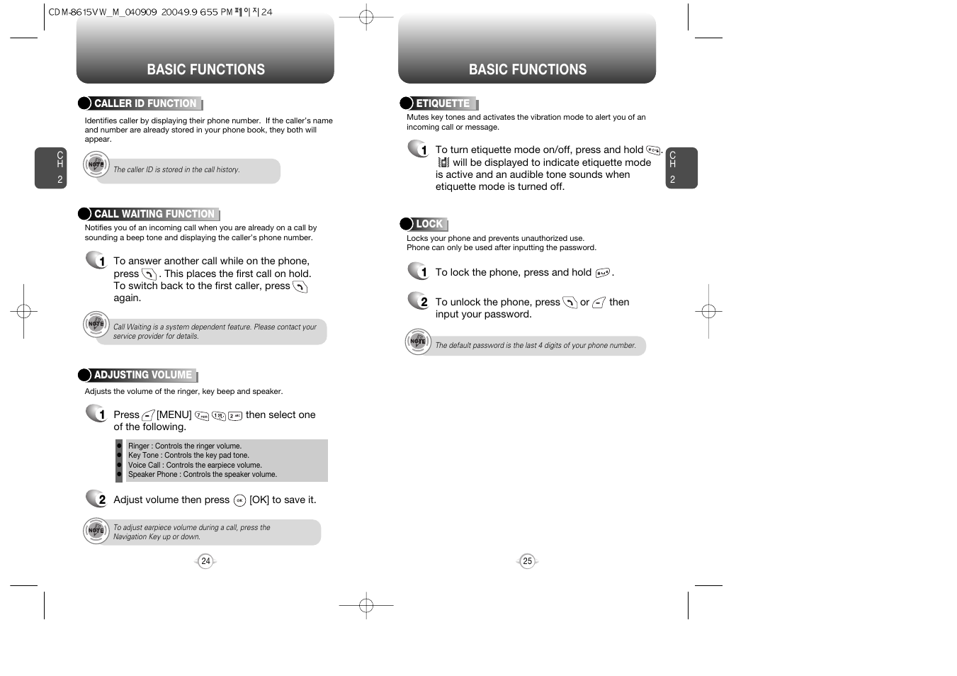 Basic functions | Verizon CDM8615 User Manual | Page 14 / 67
