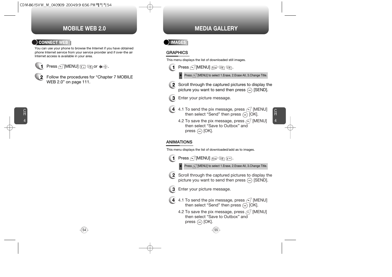 Mobile web 2.0, Media gallery | Verizon CDM8615 User Manual | Page 29 / 67