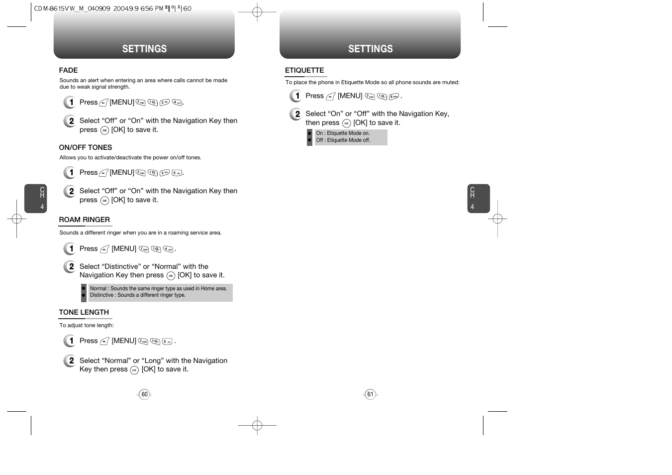 Settings | Verizon CDM8615 User Manual | Page 32 / 67
