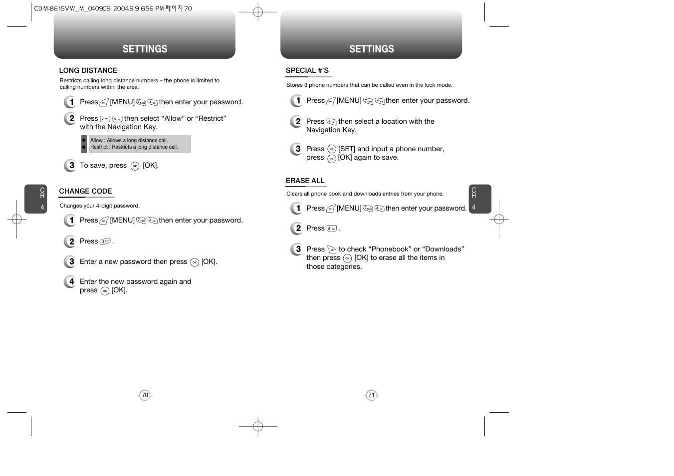 Settings | Verizon CDM8615 User Manual | Page 37 / 67