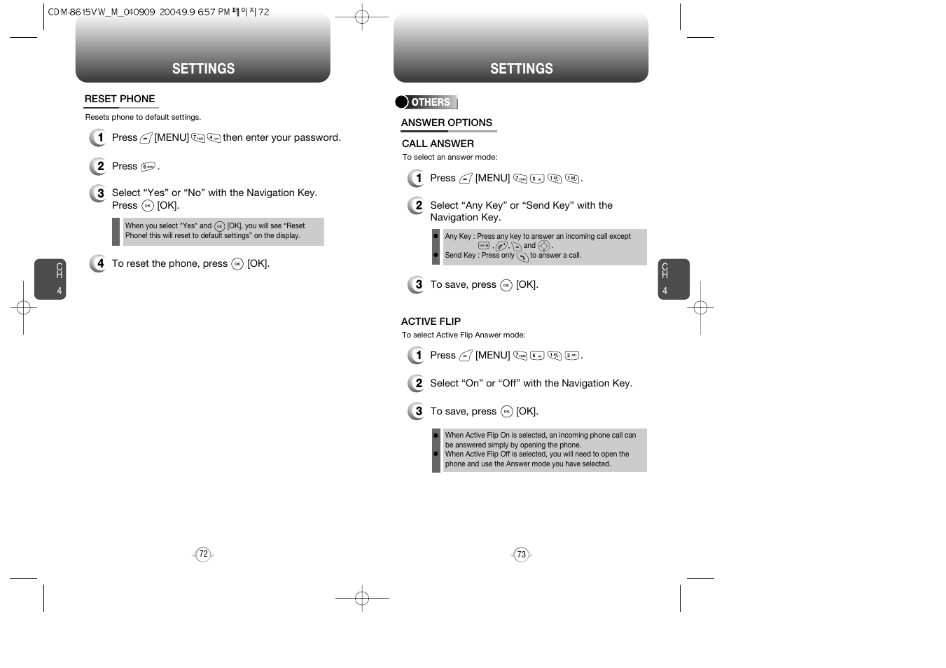 Settings | Verizon CDM8615 User Manual | Page 38 / 67