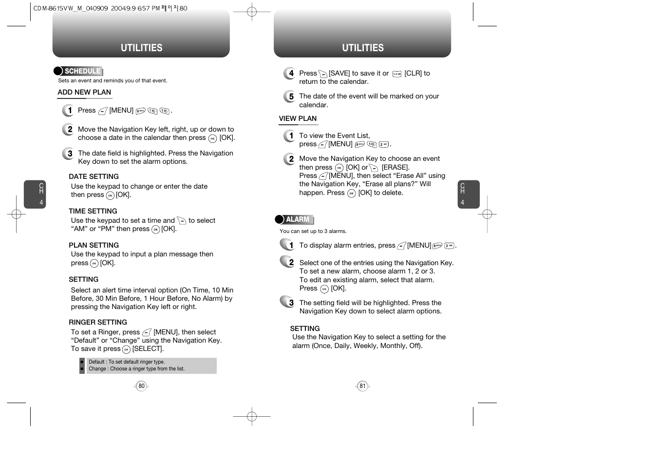 Utilities | Verizon CDM8615 User Manual | Page 42 / 67
